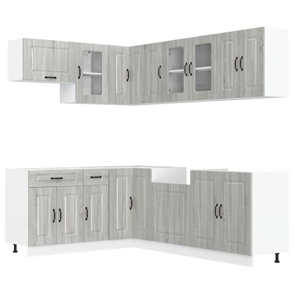 11-tlg Küchenschrank Set Grau Sonoma
