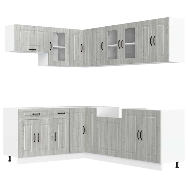 11-tlg Küchenschrank Set Grau Sonoma