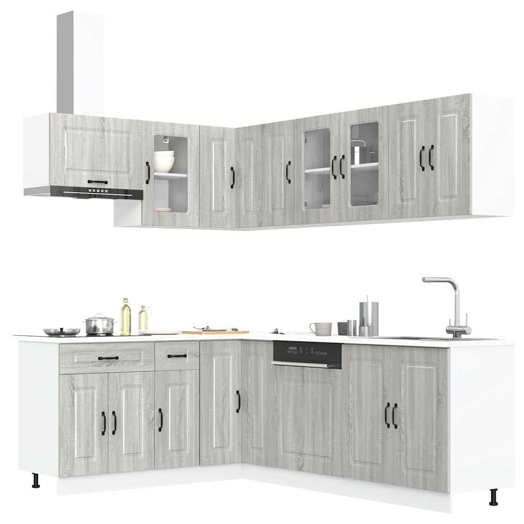 11-tlg Küchenschrank Set Grau Sonoma