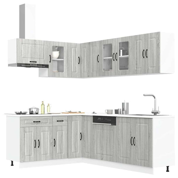 11-tlg Küchenschrank Set Grau Sonoma