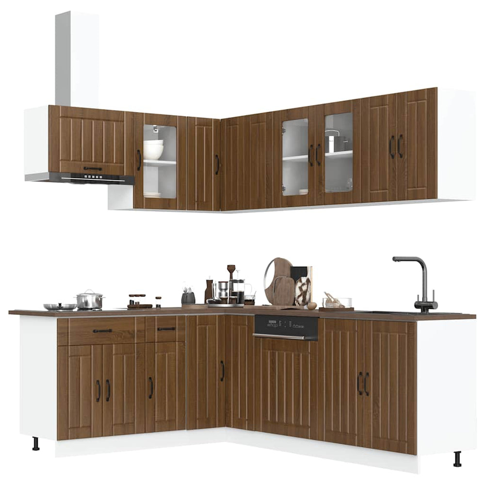 11-teiliges Küchenschrank-Set Lucca Eiche Braun