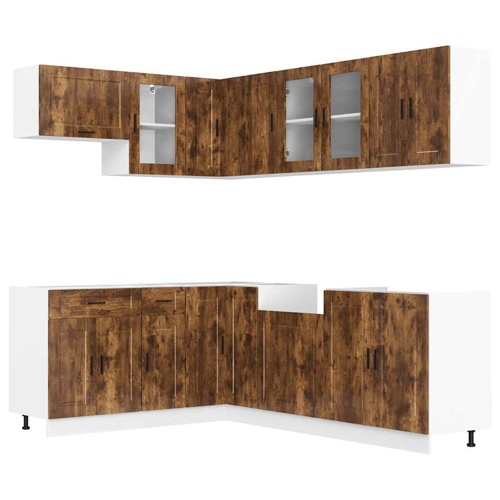11-teiliges Küchenschrank-Set Räuchereiche