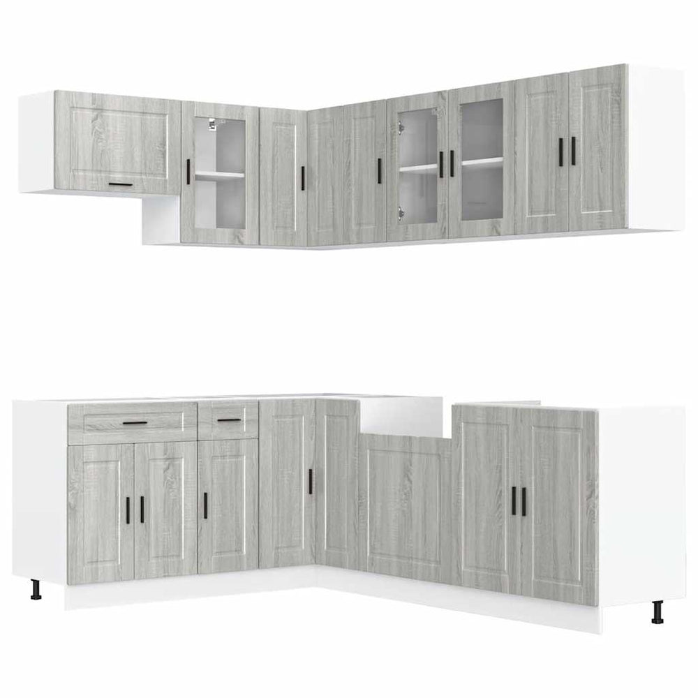11-teiliges Küchenschrank-Set Grau Sonoma