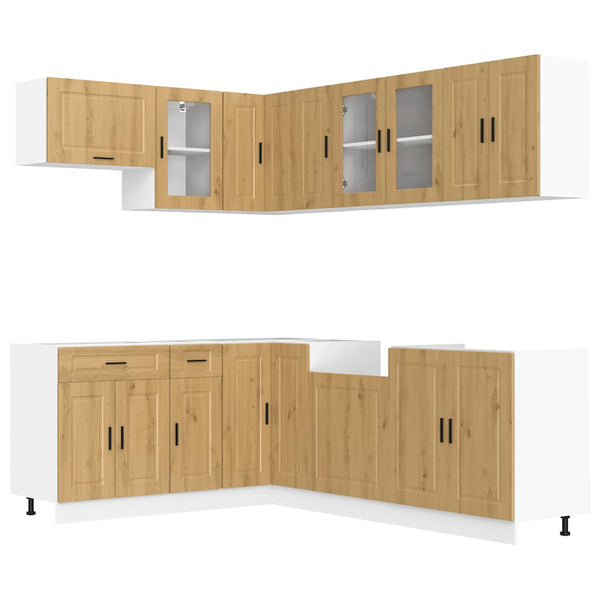 11-tlg Küchenschrank Set Artisan-Eiche