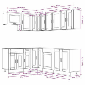 11-tlg Küchenschrank Set Artisan-Eiche