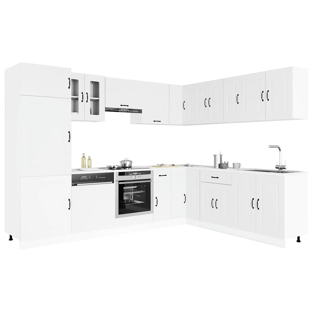 14-tlg Küchenschrank Set Weiß