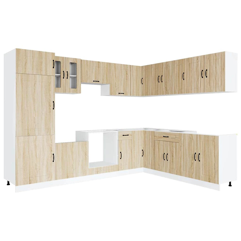 14-tlg Küchenschrank Set Sonoma-Eiche