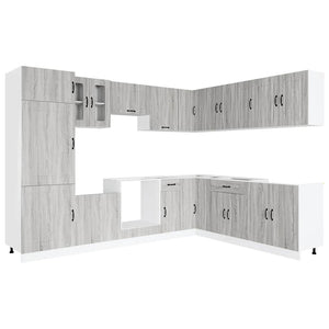 14-tlg Küchenschrank Set Grau Sonoma