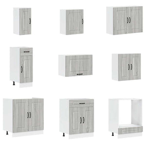 14-tlg Küchenschrank Set Grau Sonoma