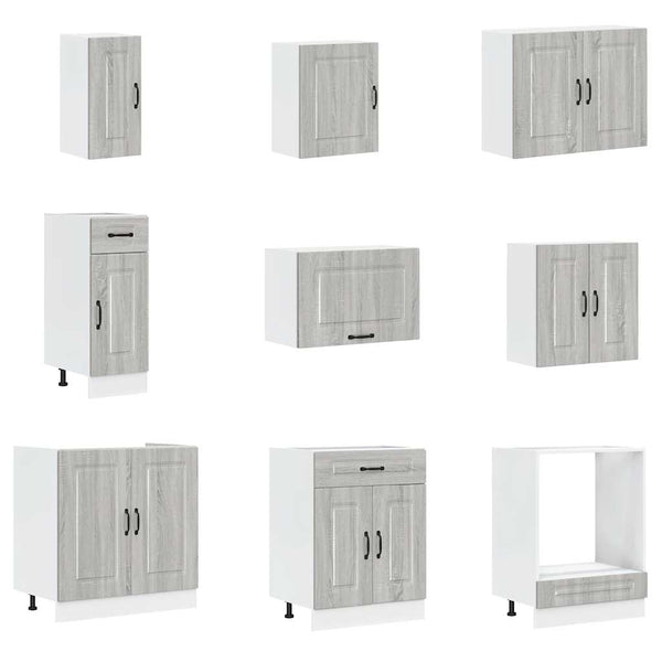 14-tlg Küchenschrank Set Grau Sonoma
