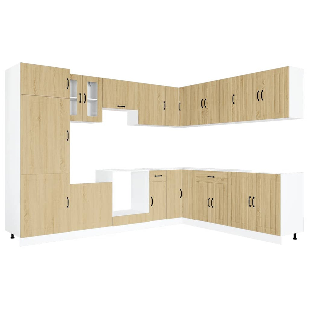 14-tlg Küchenschrank Set Sonoma-Eiche