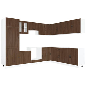 14-teiliges Küchenschrank-Set Lucca Eiche Braun