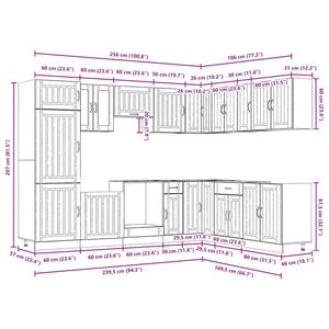 14-tlg. Küchenschrank Set Artisan Eiche