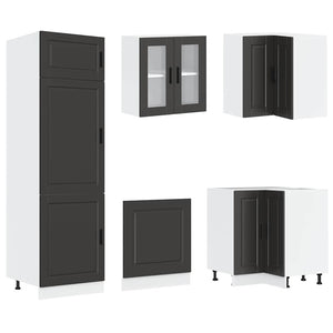 14-tlg Küchenschrank Set Schwarz