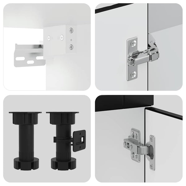 14-tlg Küchenschrank Set Schwarz