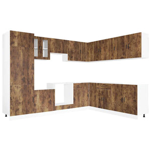 14-teiliges Küchenschrank-Set Räuchereiche