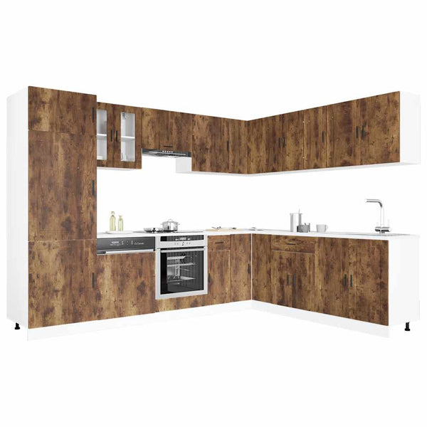 14-teiliges Küchenschrank-Set Räuchereiche