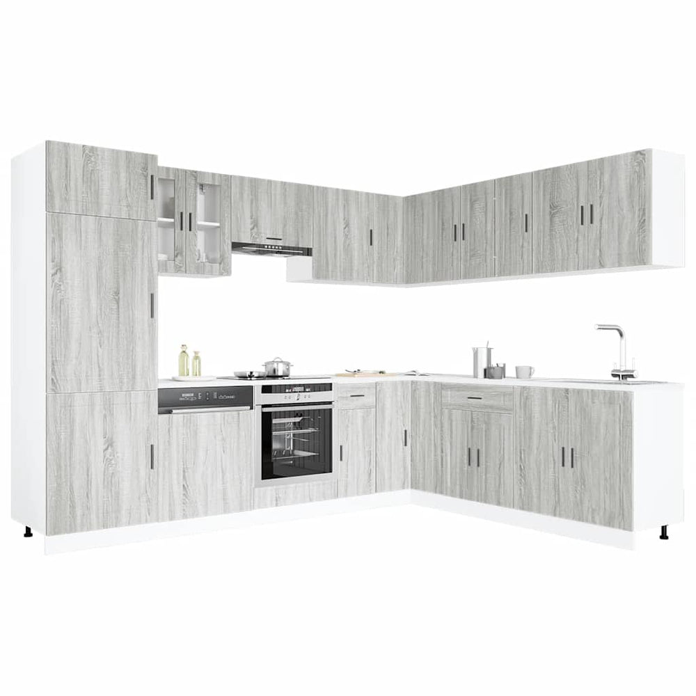 14-teiliges Küchenschrank-Set Grau Sonoma