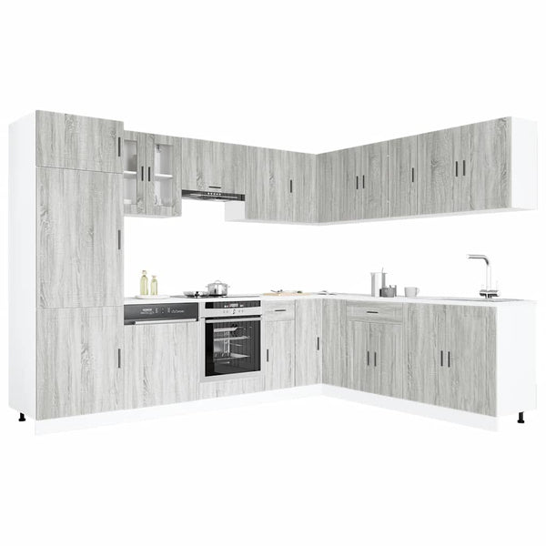 14-teiliges Küchenschrank-Set Grau Sonoma