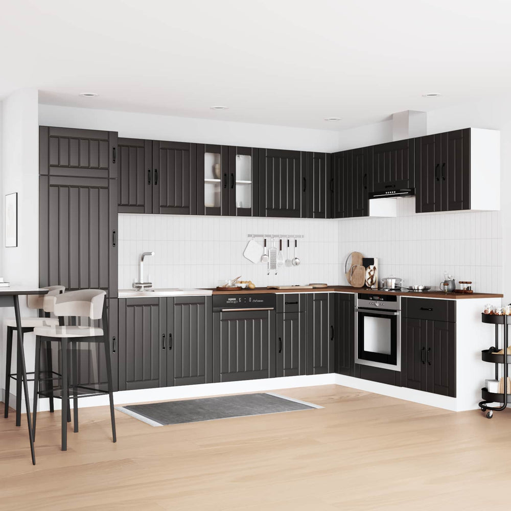 Waschbeckenunterschrank Lucca Schwarz 2er-Set