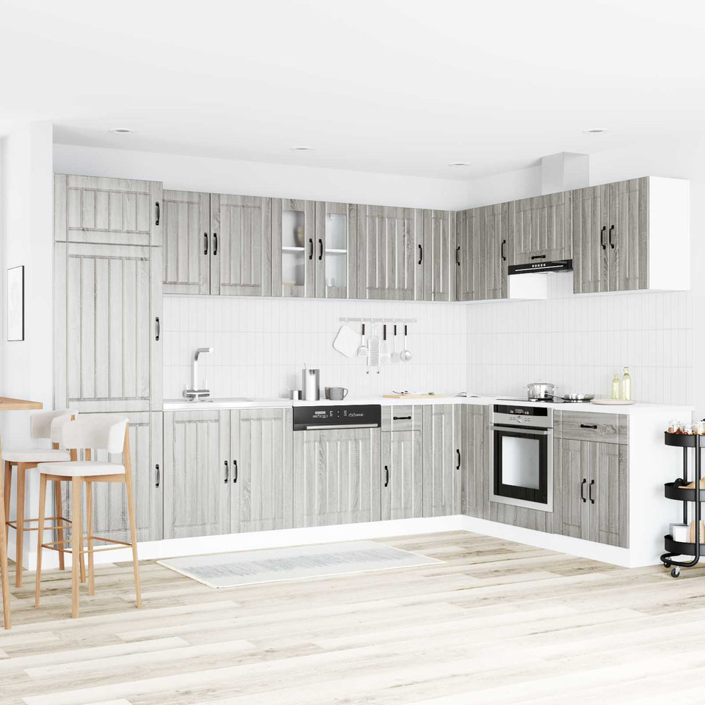 Waschbeckenunterschrank Lucca 2er-Set Grau Sonoma