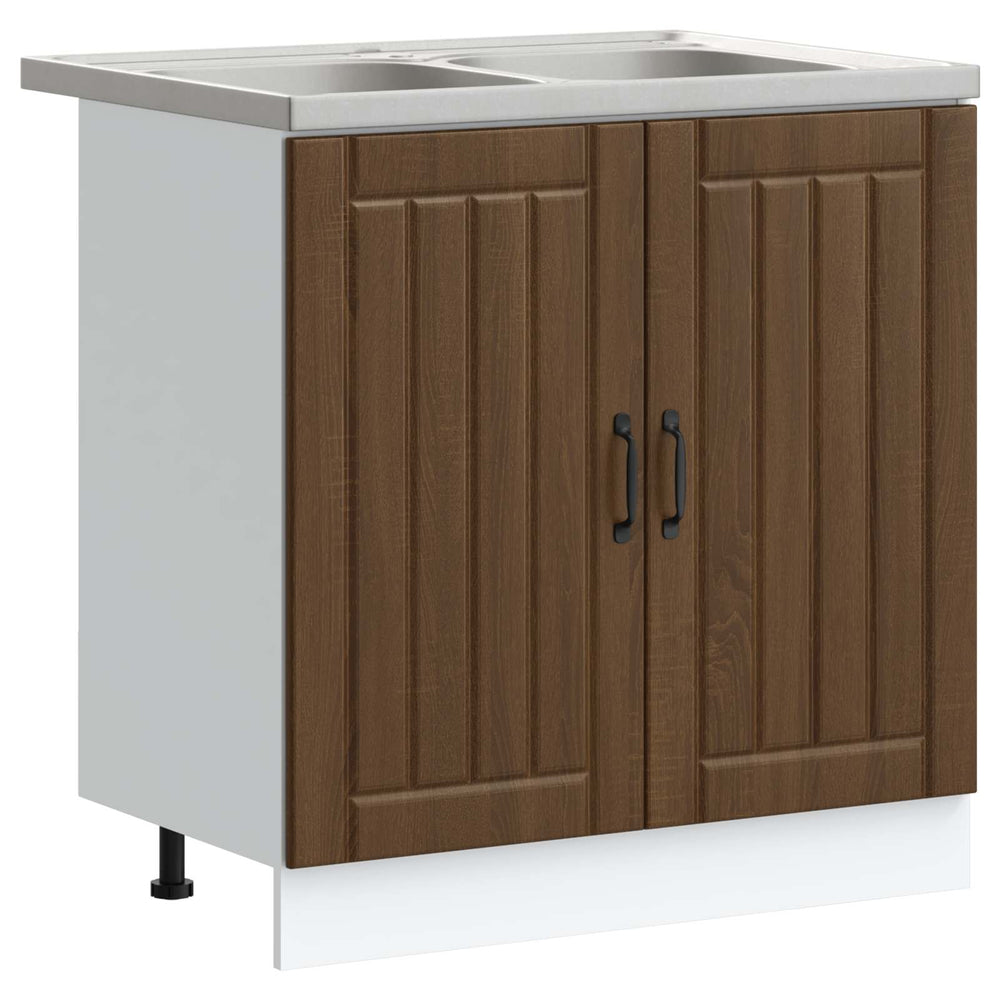 Waschbeckenunterschrank Lucca, 2-teilig, Eichenoptik
