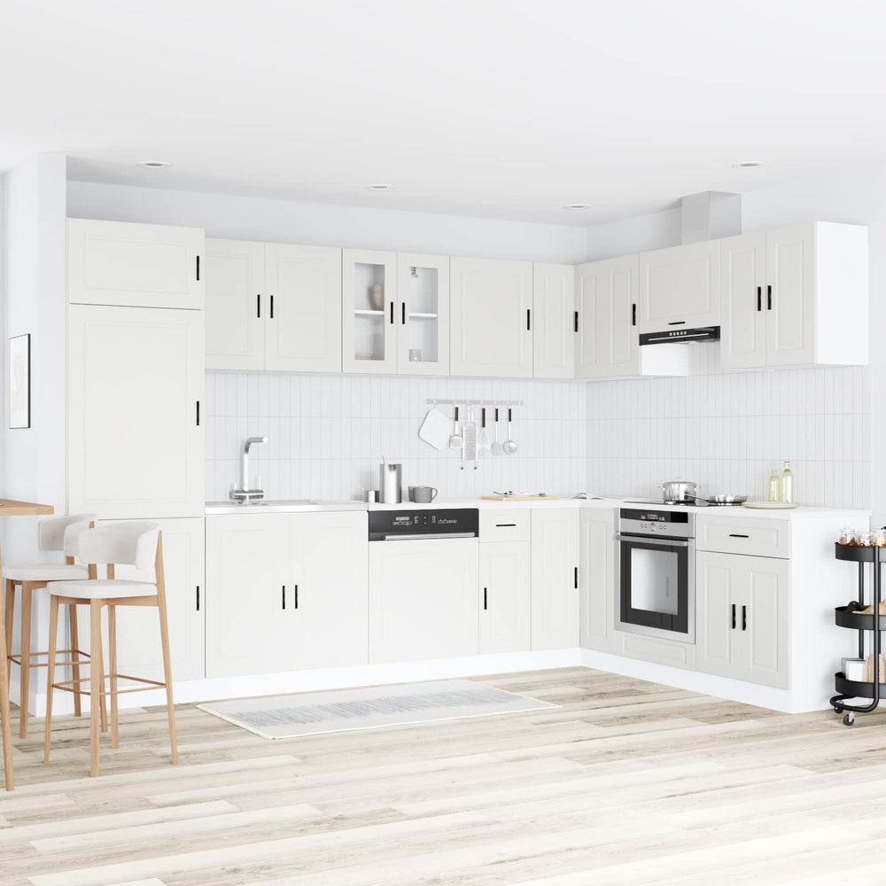 Weißer Waschbeckenunterschrank Porto, 2er-Set