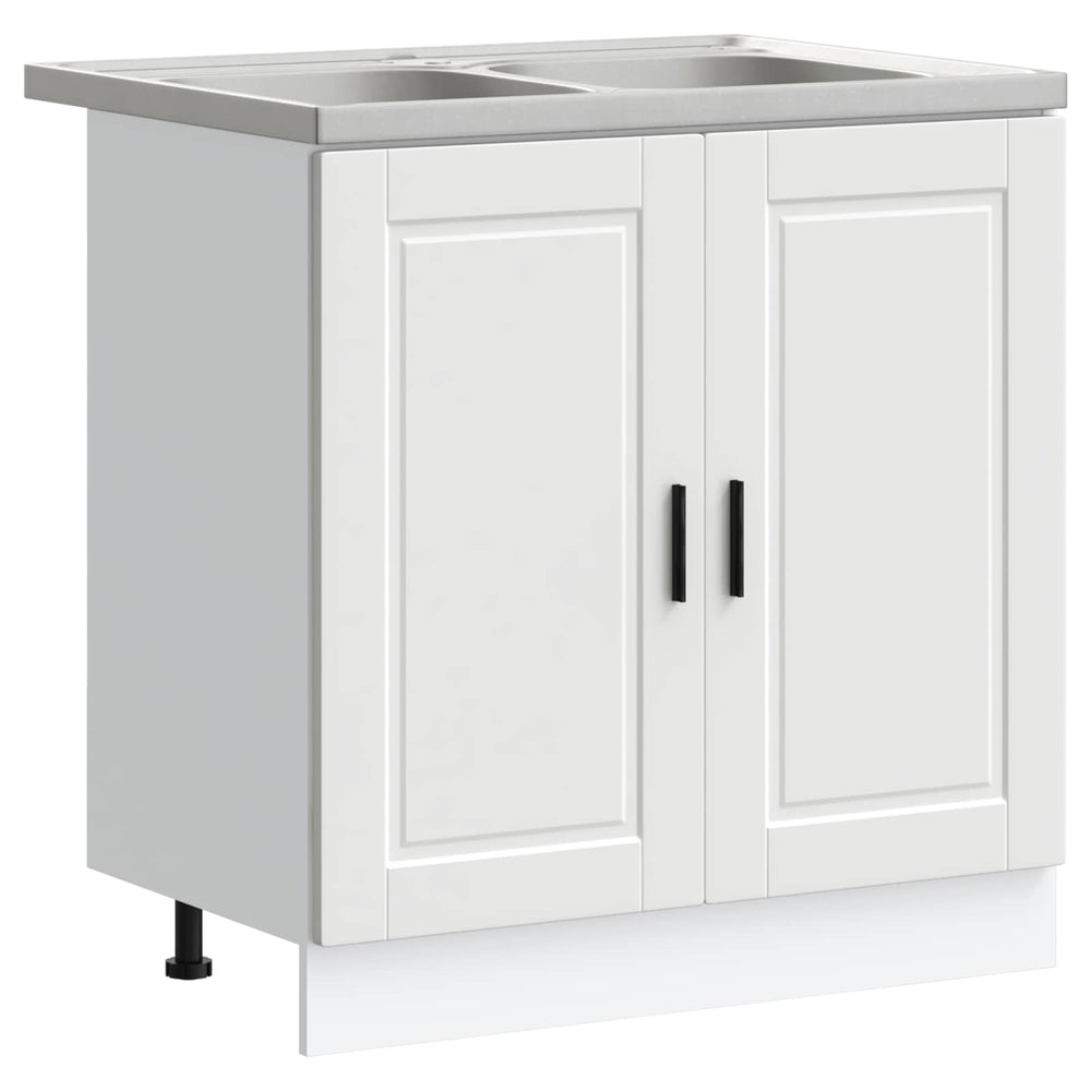 Weißer Waschbeckenunterschrank Porto, 2er-Set