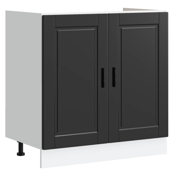 Waschbeckenunterschrank Porto Schwarz 2er-Set