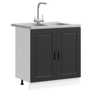 Waschbeckenunterschrank Porto Schwarz 2er-Set