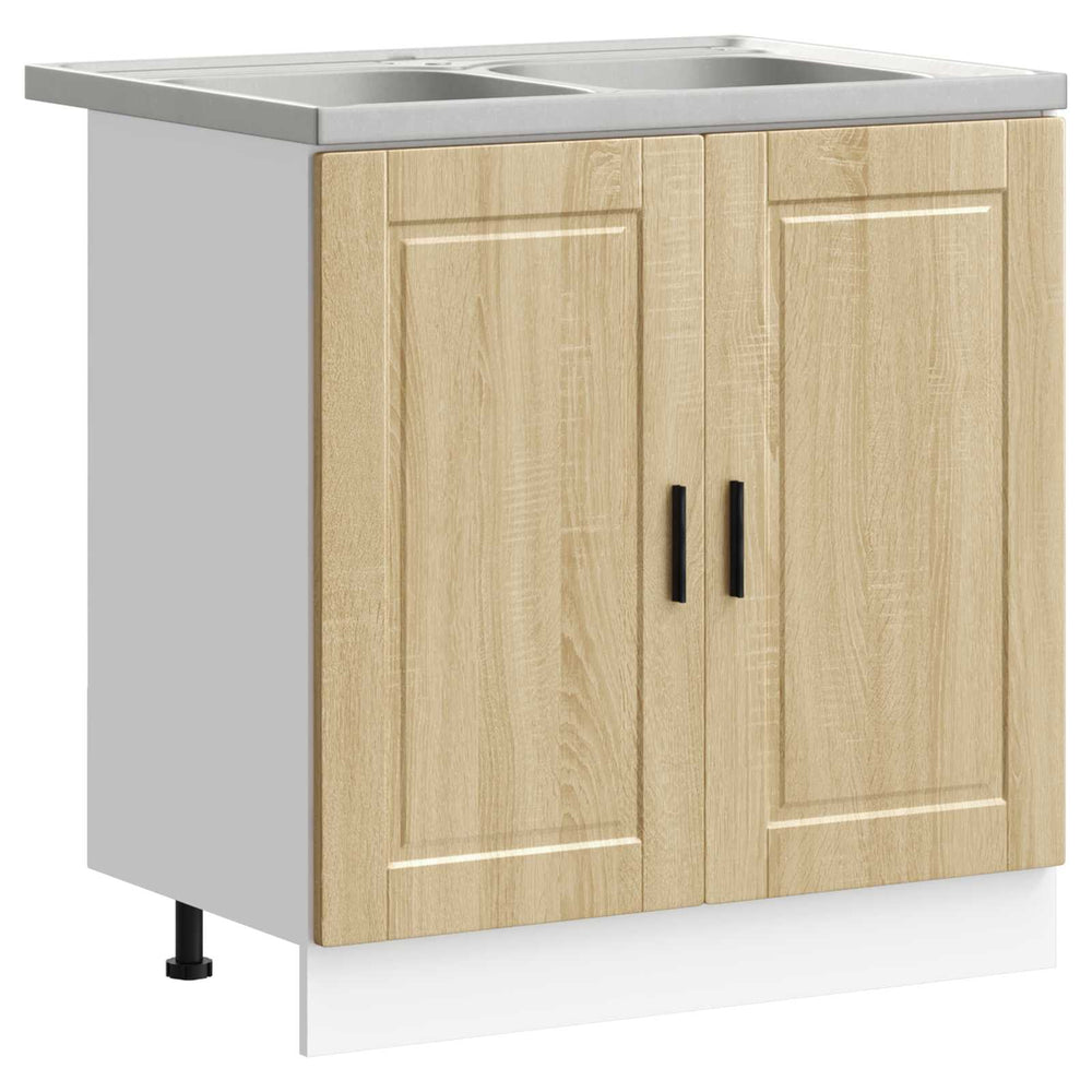 Waschbeckenunterschrank Porto Braun 2er-Set