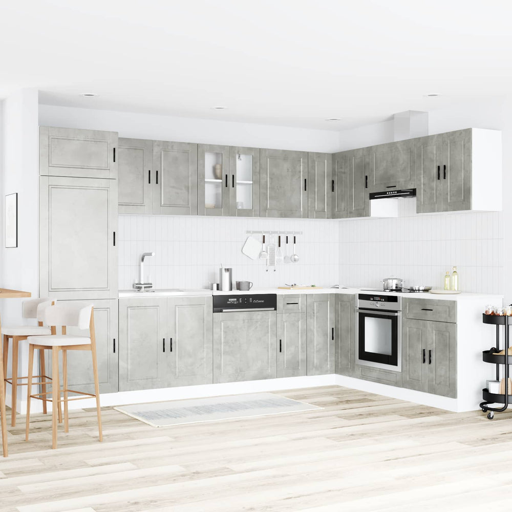 Waschbeckenunterschrank Grau 2er-Set