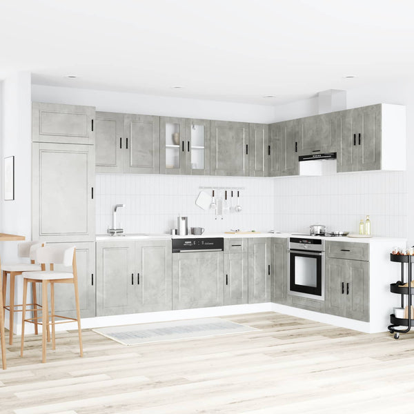 Waschbeckenunterschrank Grau 2er-Set