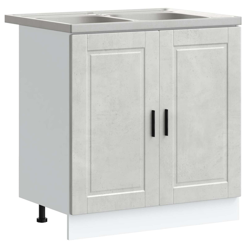 Waschbeckenunterschrank Grau 2er-Set