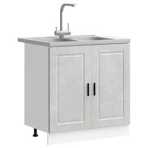 Waschbeckenunterschrank Grau 2er-Set