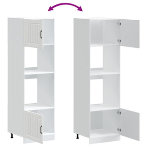 2er Set Herdumbauschrank Lucca Weiß