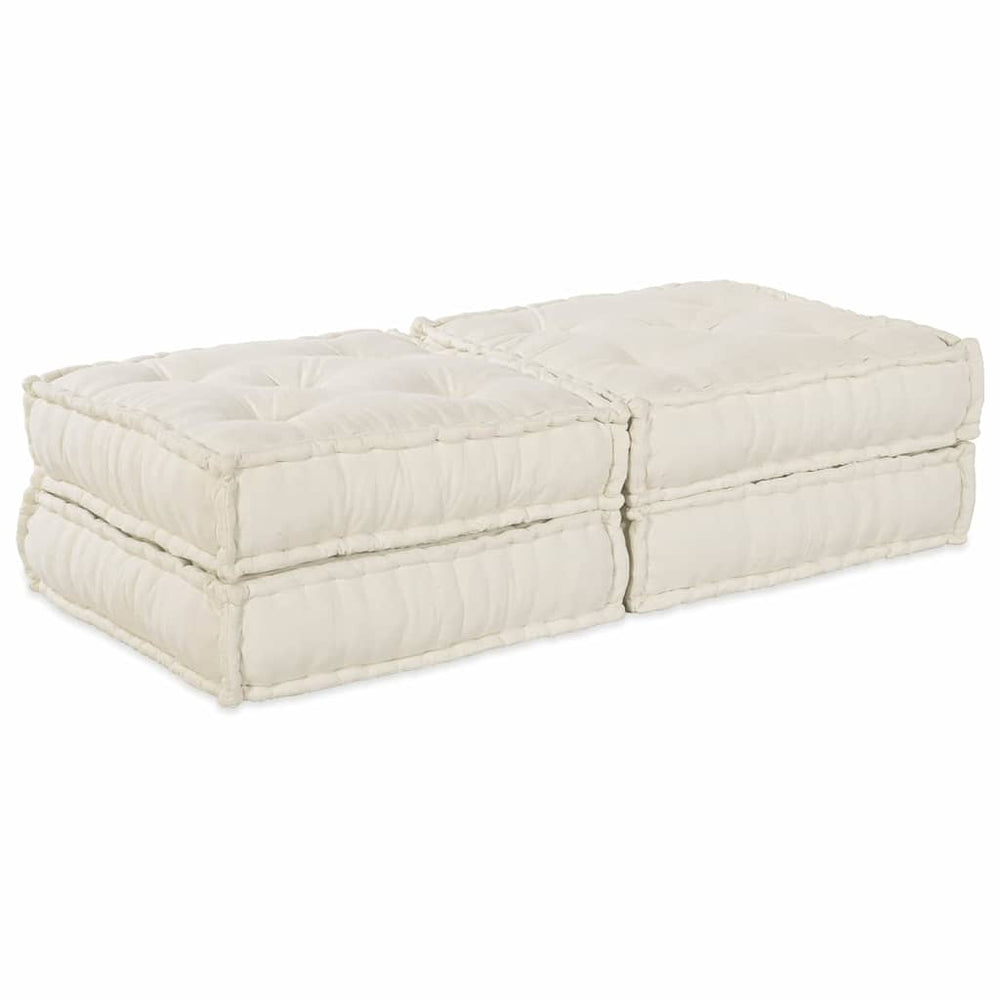 Modulare Sofagarnitur Creme Stoff 2-teilig