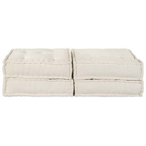 Modulare Sofagarnitur Creme Stoff 2-teilig