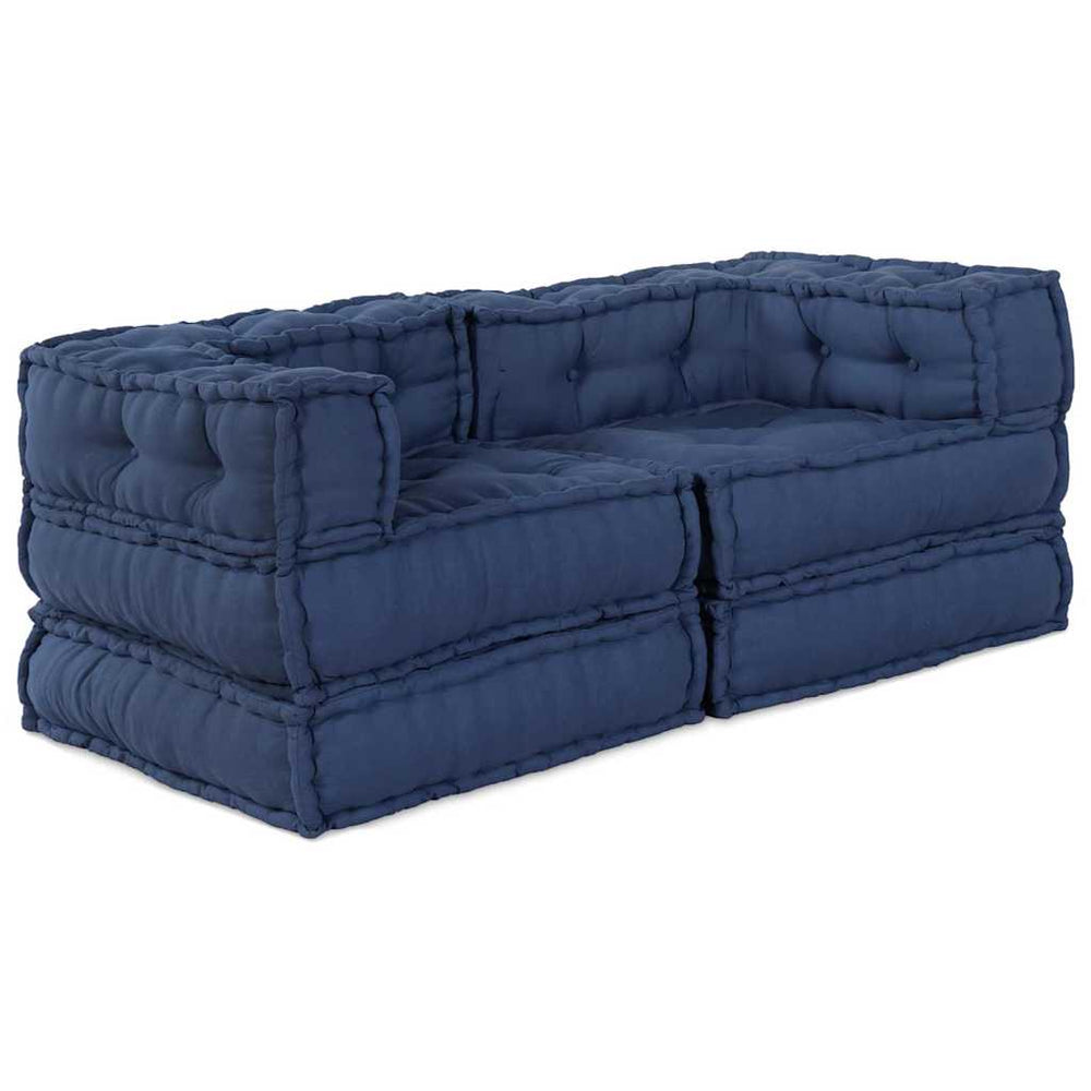 Modulare Sofagarnitur Indigo Stoff 2-teilig