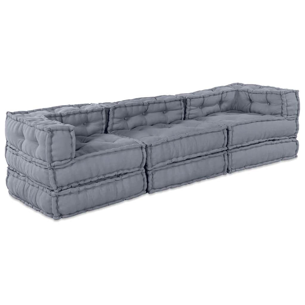 Modulare Sofagarnitur, 3-teilig, Grau