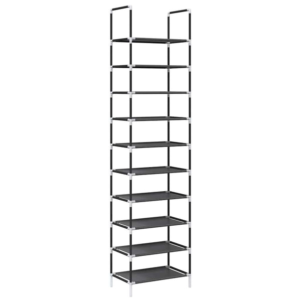 10-stöckiges Schuhregal, Schwarz