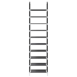 10-stöckiges Schuhregal, Schwarz