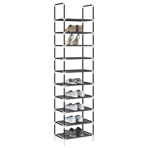 10-stöckiges Schuhregal, Schwarz