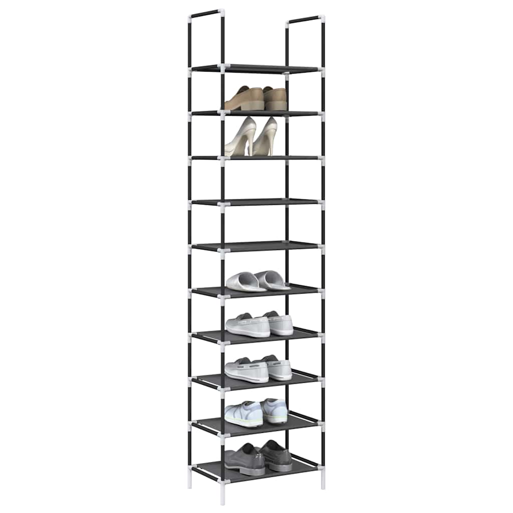 10-stöckiges Schuhregal, Schwarz