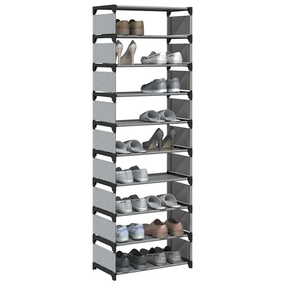 10-stöckiges Schuhregal Grau