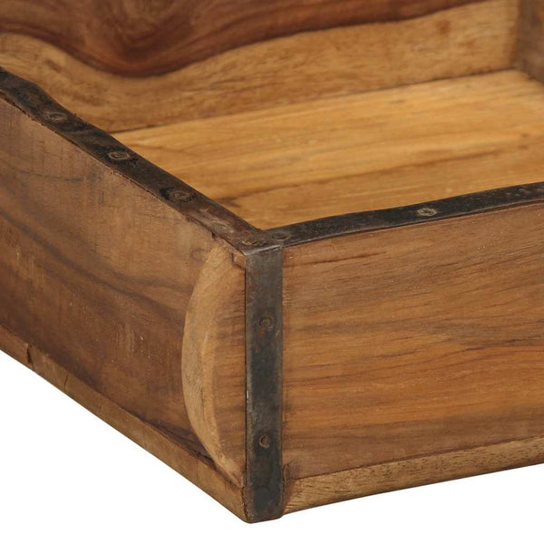 Braunes Holztablett, 29x31cm, Upgecycelt