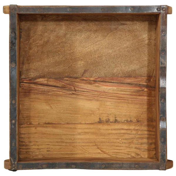 Braunes Holztablett, 29x31cm, Upgecycelt