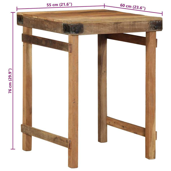 Esstisch Braun Recyceltes Massivholz 60x55x76 cm