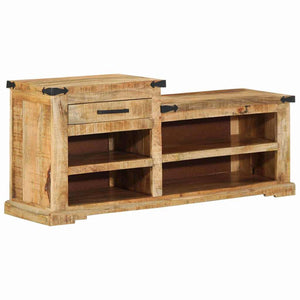 Bank mit Schubladen Braun Mango Holz