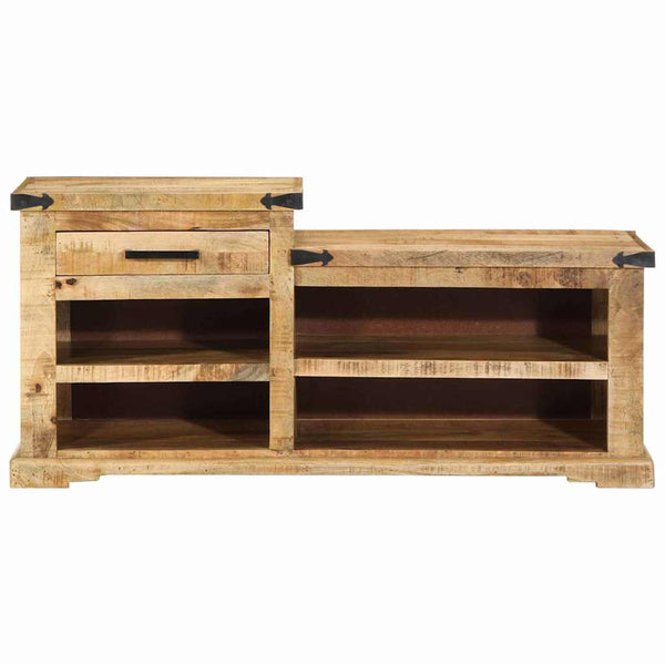 Bank mit Schubladen Braun Mango Holz